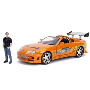 اسباب بازی ماشین فلزی تویوتا مدل Toyota Supra و فیگور فلزی Fast & Furious با مقیاس 1:24_اسباب بازی